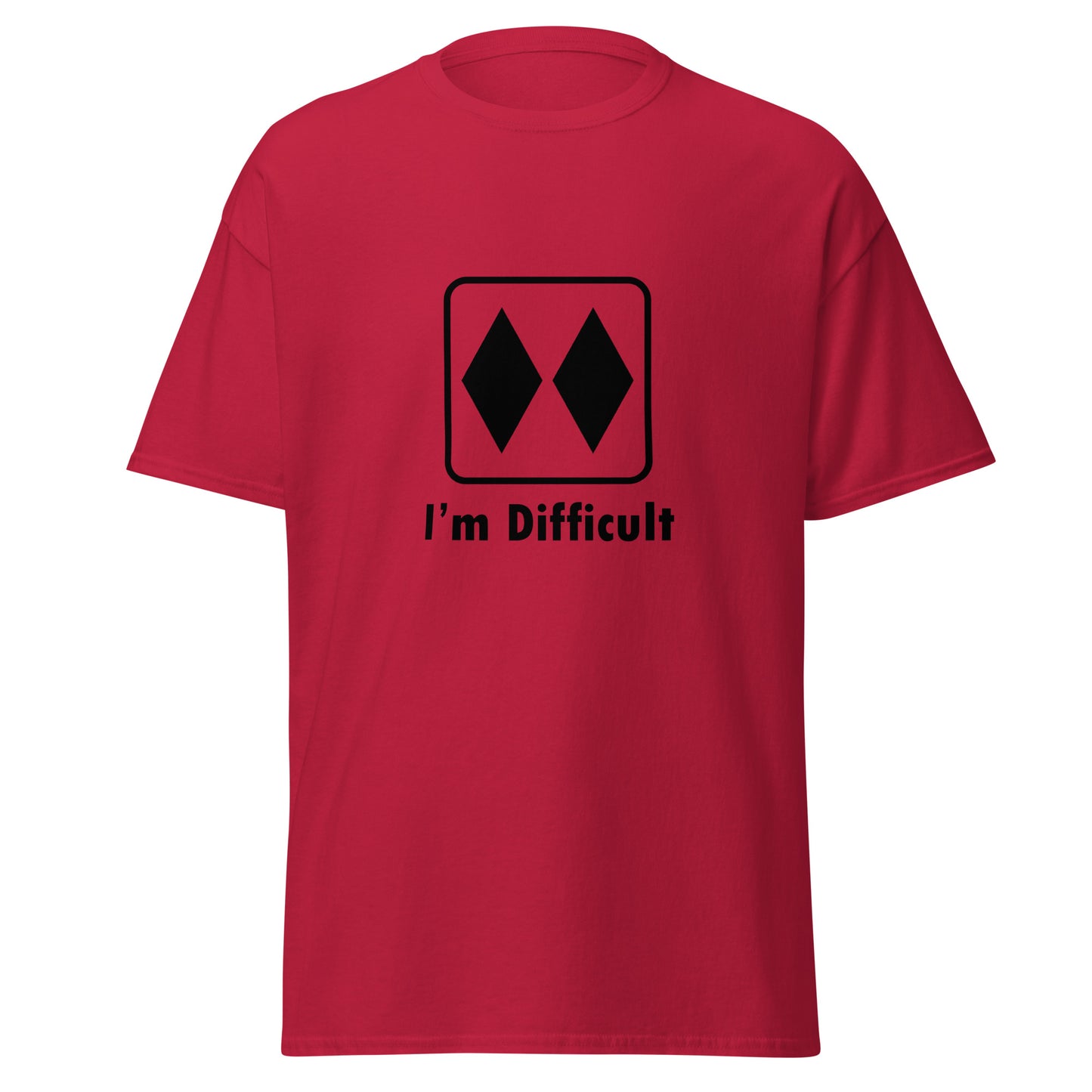 I'm Difficult Double Black Diamond Skiing Funny T-shirt (Big and Tall)