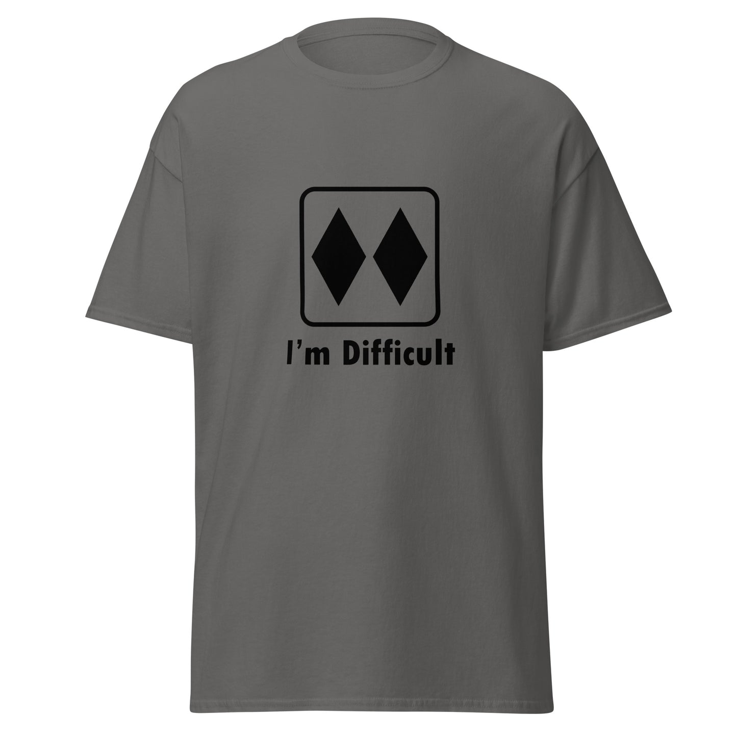 I'm Difficult Double Black Diamond Skiing Funny T-shirt (Big and Tall)