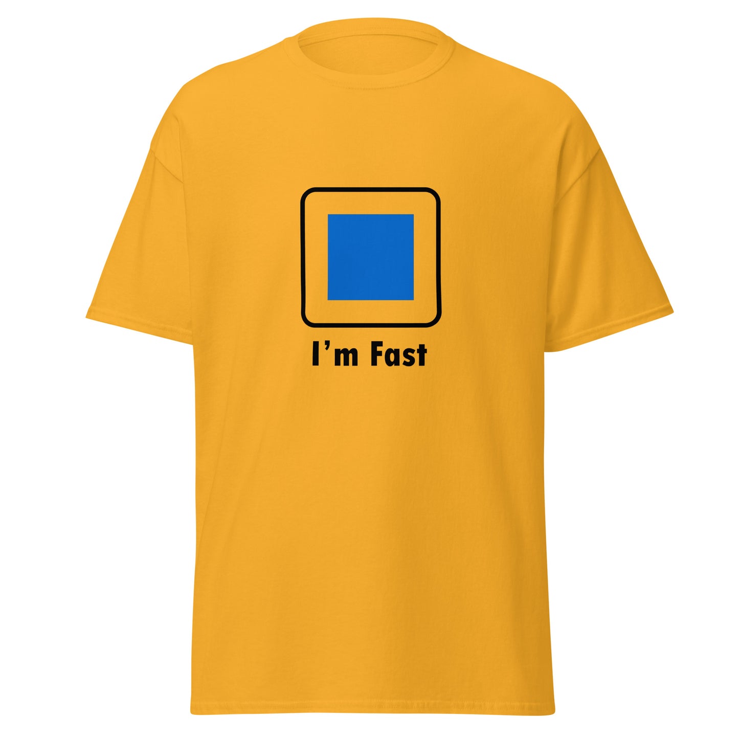 I'm Fast Blue Square Skiing Funny T-shirt (Big and Tall)