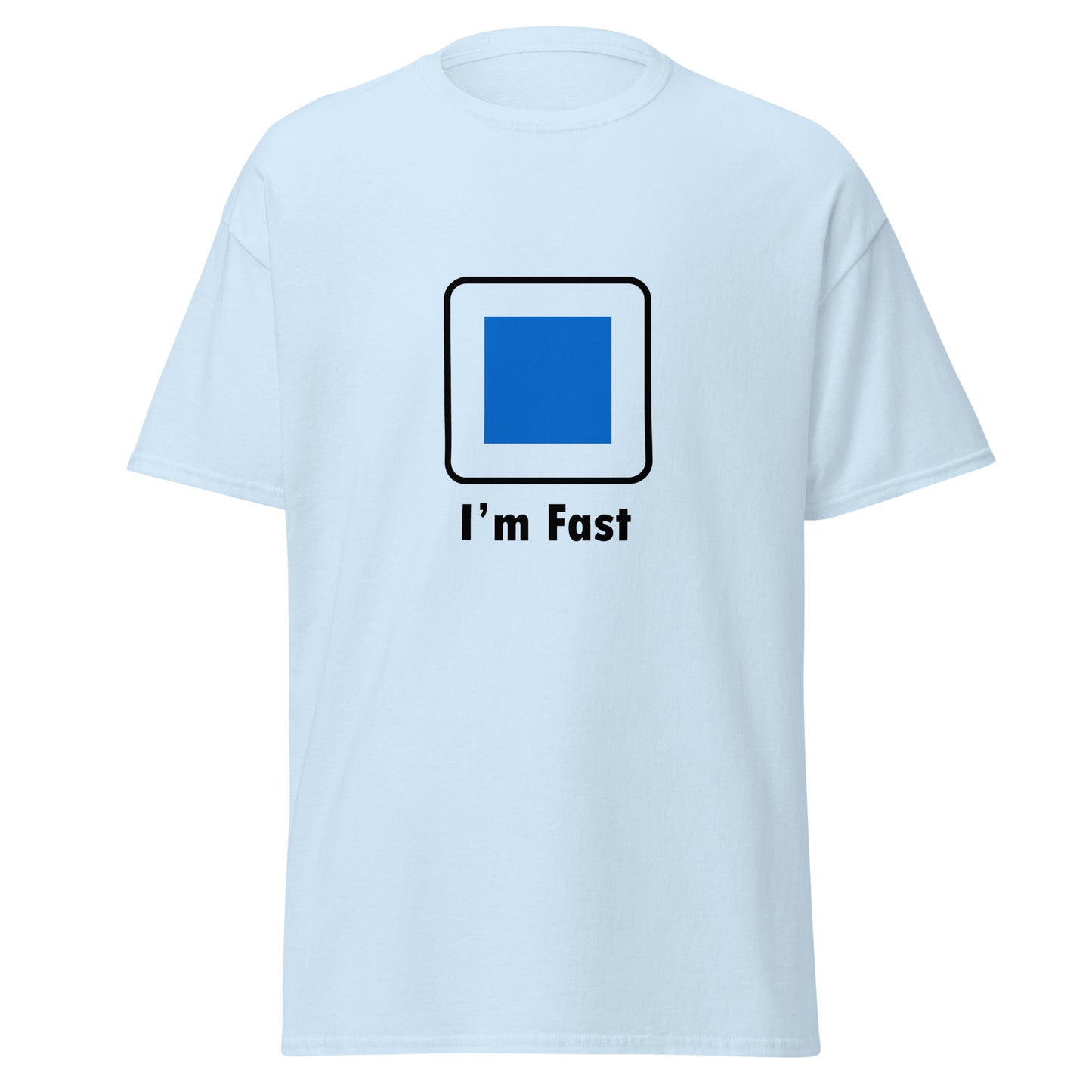 I'm Fast Blue Square Skiing Funny T-shirt (Big and Tall)