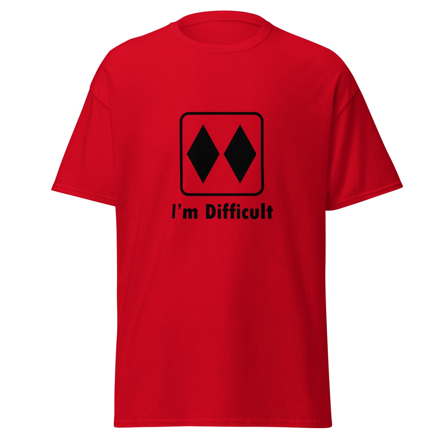 I'm Difficult Double Black Diamond Skiing Funny T-shirt (Big and Tall)