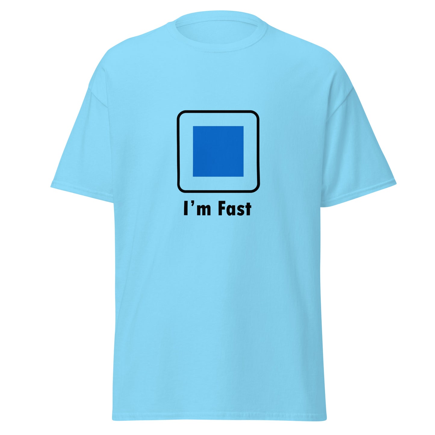 I'm Fast Blue Square Skiing Funny T-Shirt