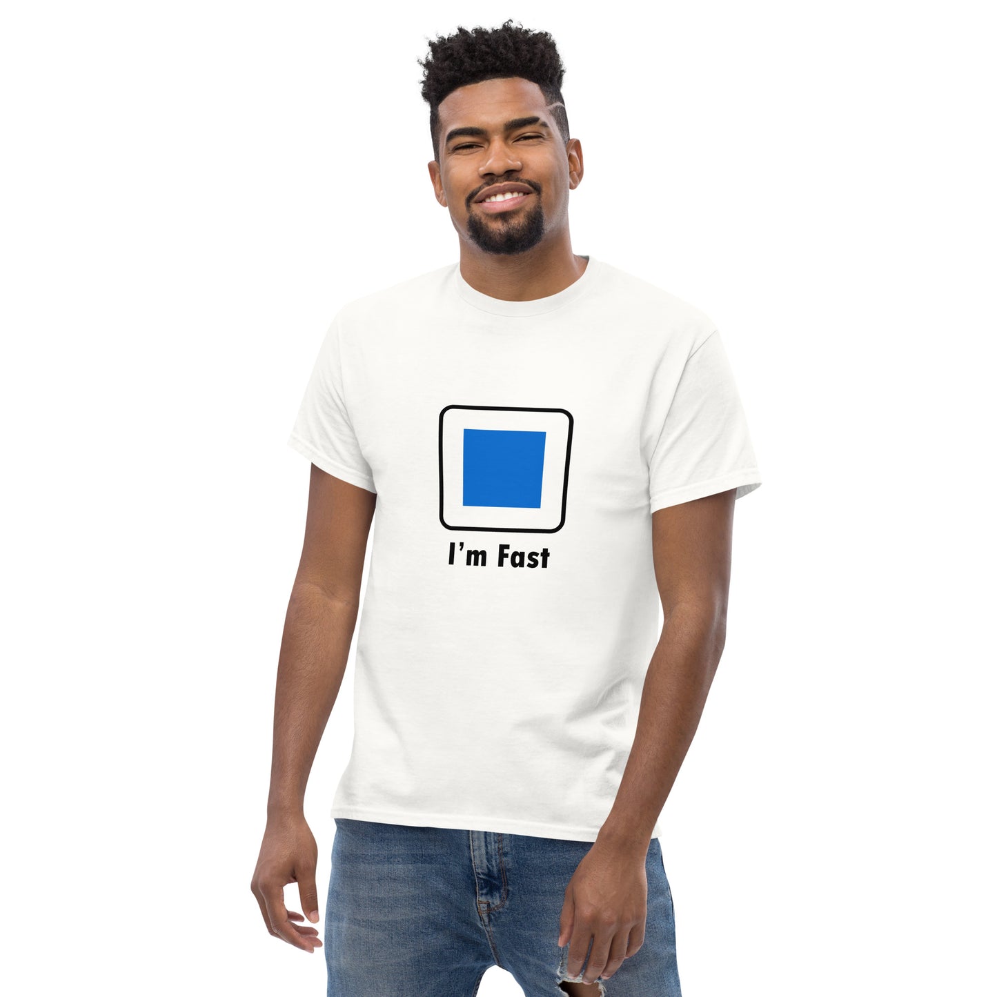 I'm Fast Blue Square Skiing Funny T-Shirt