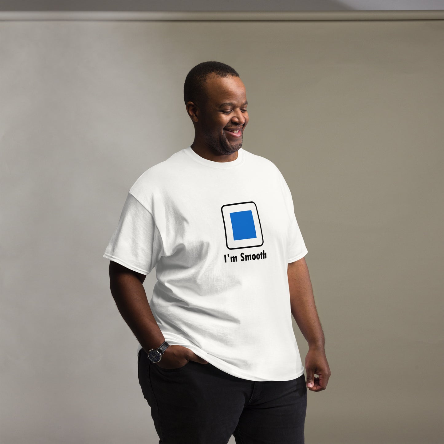 I'm Smooth Blue Square Skiing Funny T-shirt (Big and Tall)