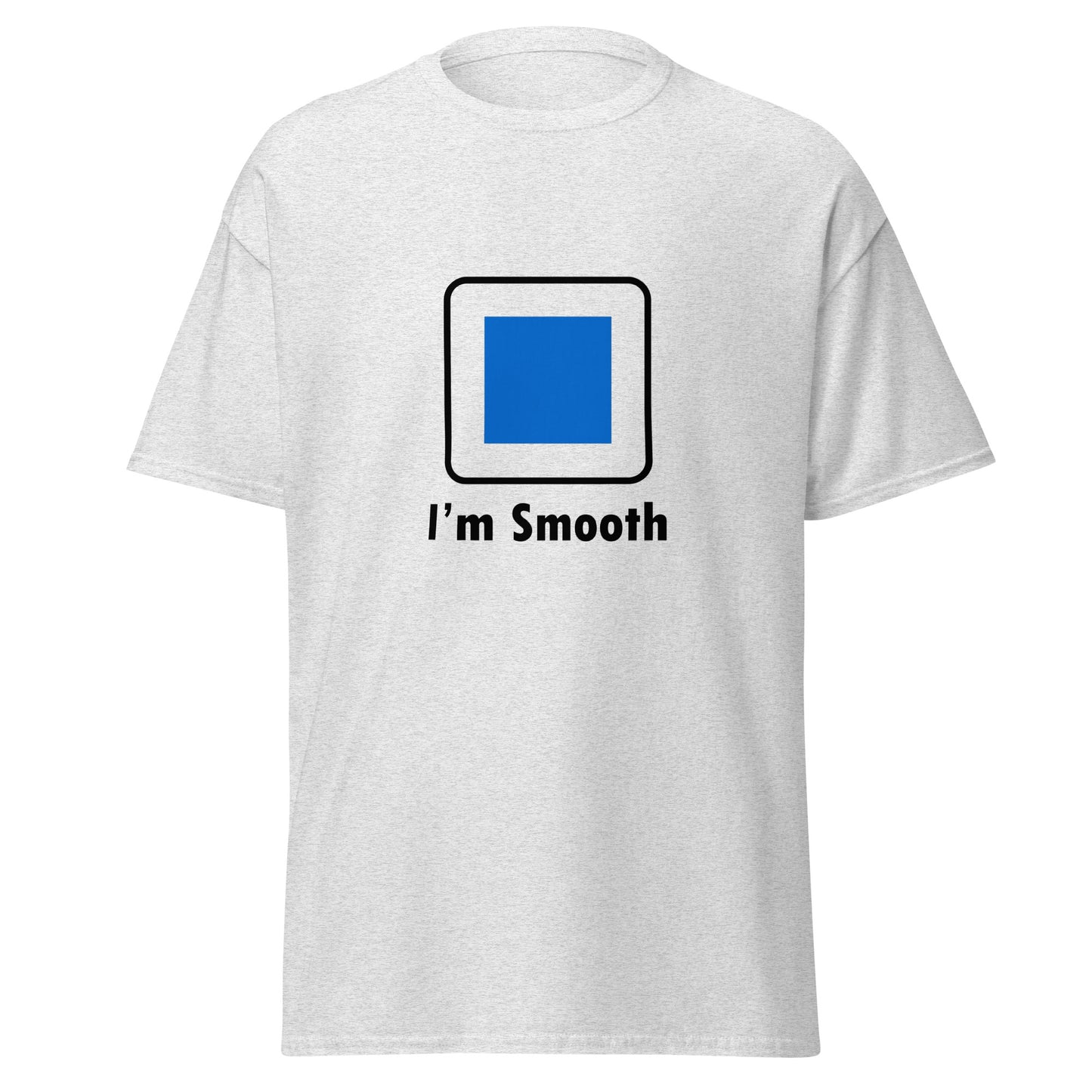 I'm Smooth Blue Square Ski and Mountain Biking Funny T-shirt (Big and Tall)