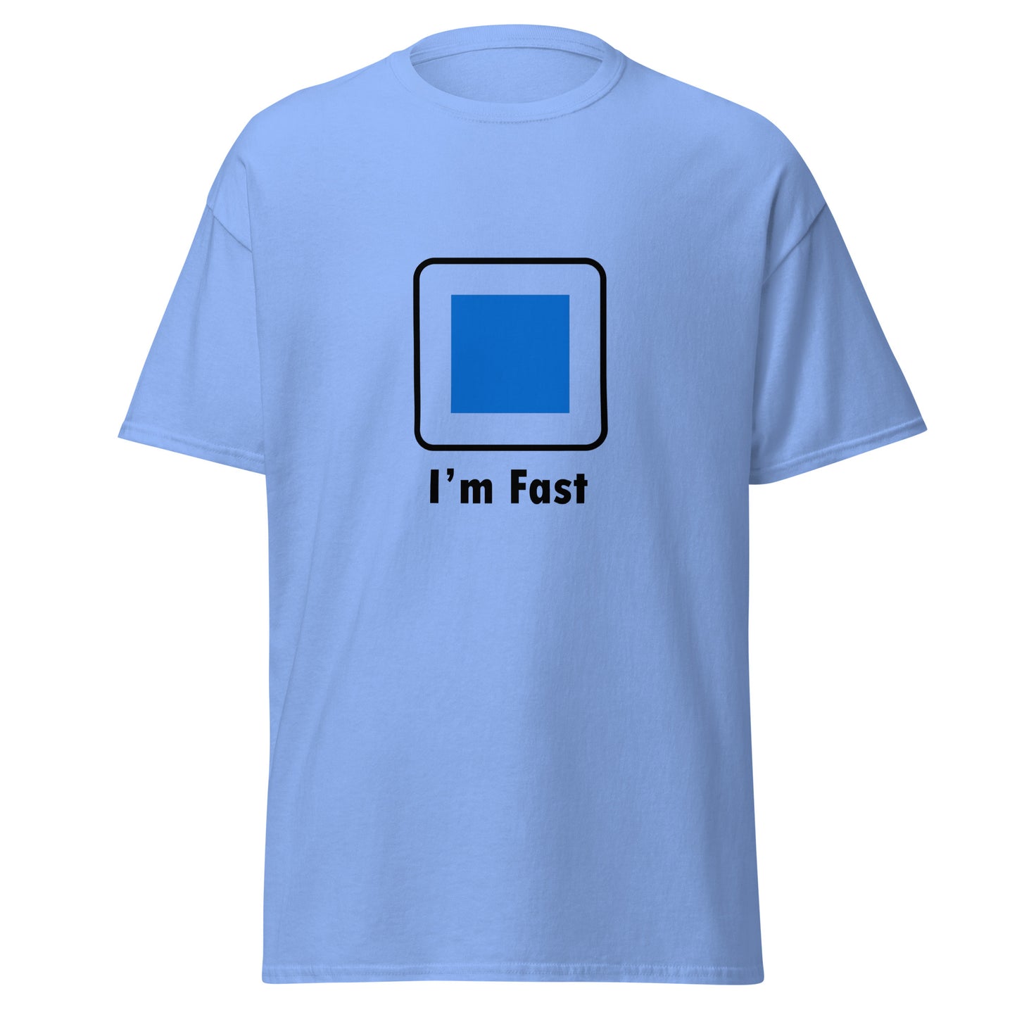 I'm Fast Blue Square Ski and Mountain Biking Funny T-Shirt