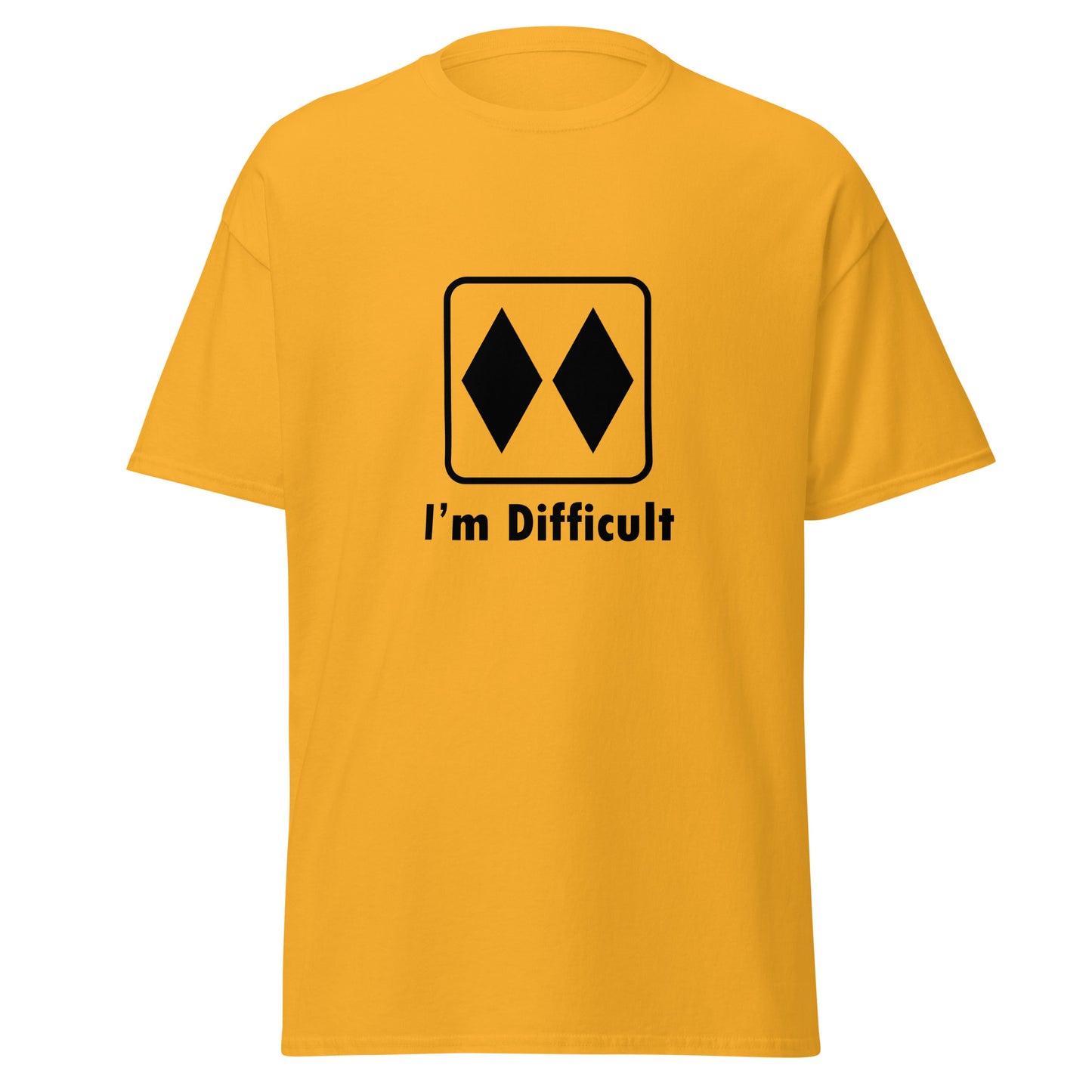 I'm Difficult Double Black Diamond Ski and Mountain Biking Funny T-Shirt