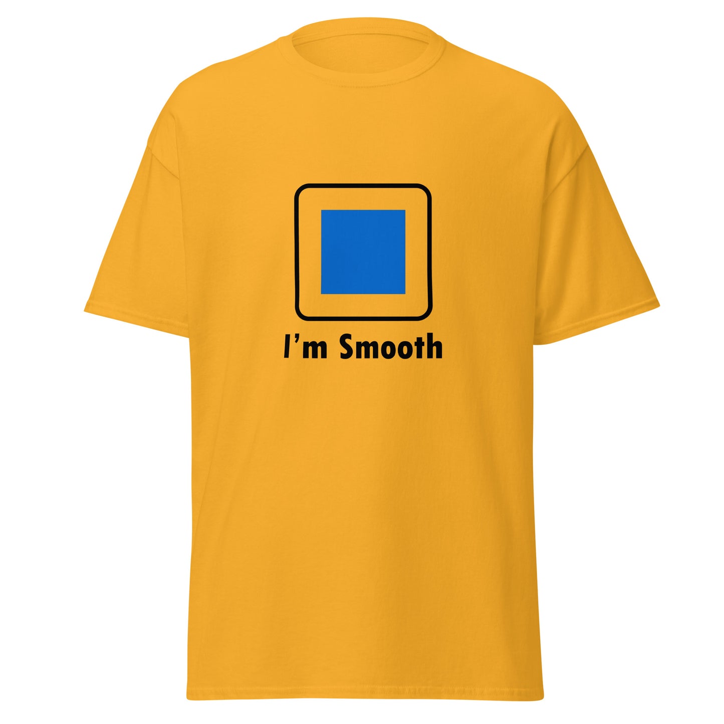 I'm Smooth Blue Square Ski and Mountain Biking Funny T-shirt (Big and Tall)