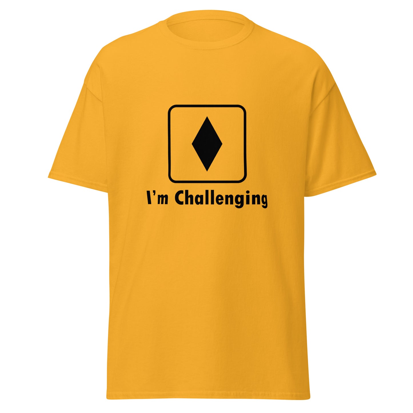 I'm Challenging Black Diamond Ski and Mountain Biking Funny T-Shirt (Big and Tall)