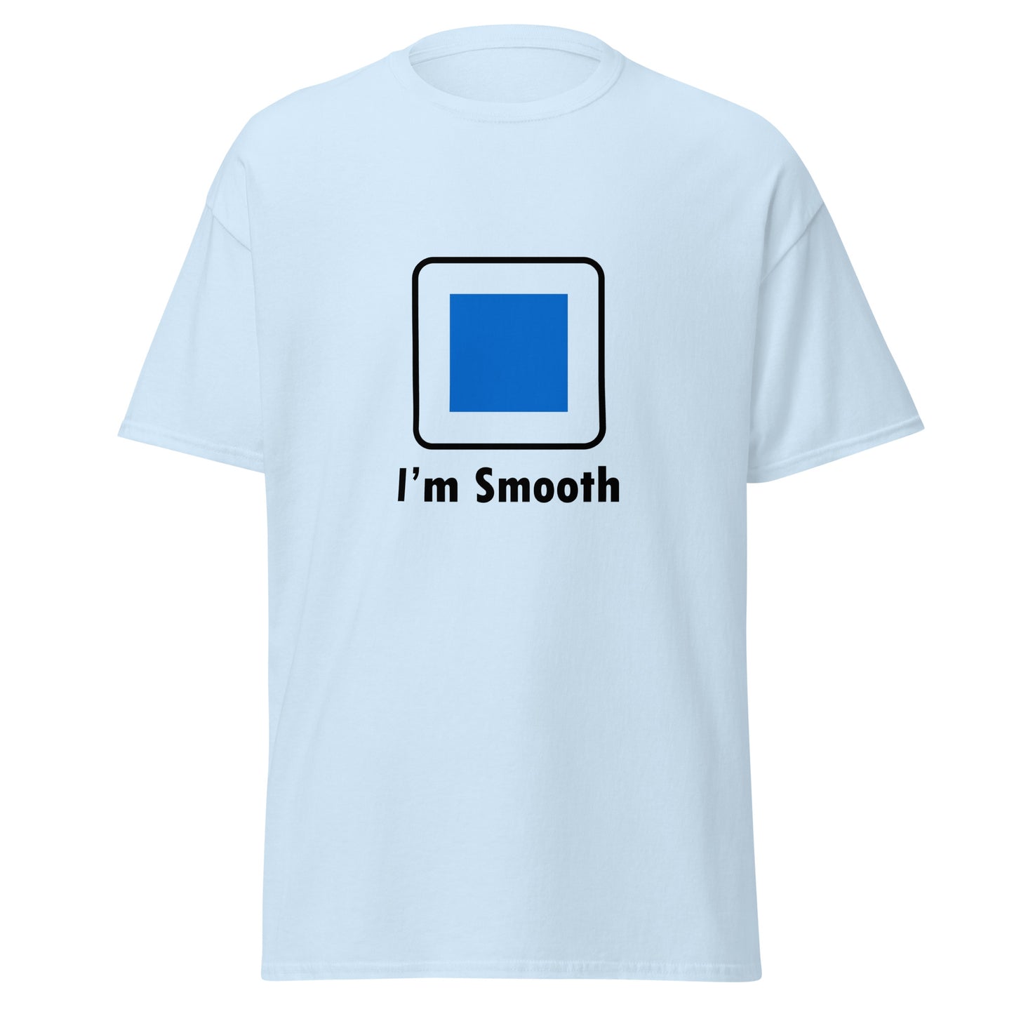 I'm Smooth Blue Square Ski and Mountain Biking Funny T-shirt (Big and Tall)