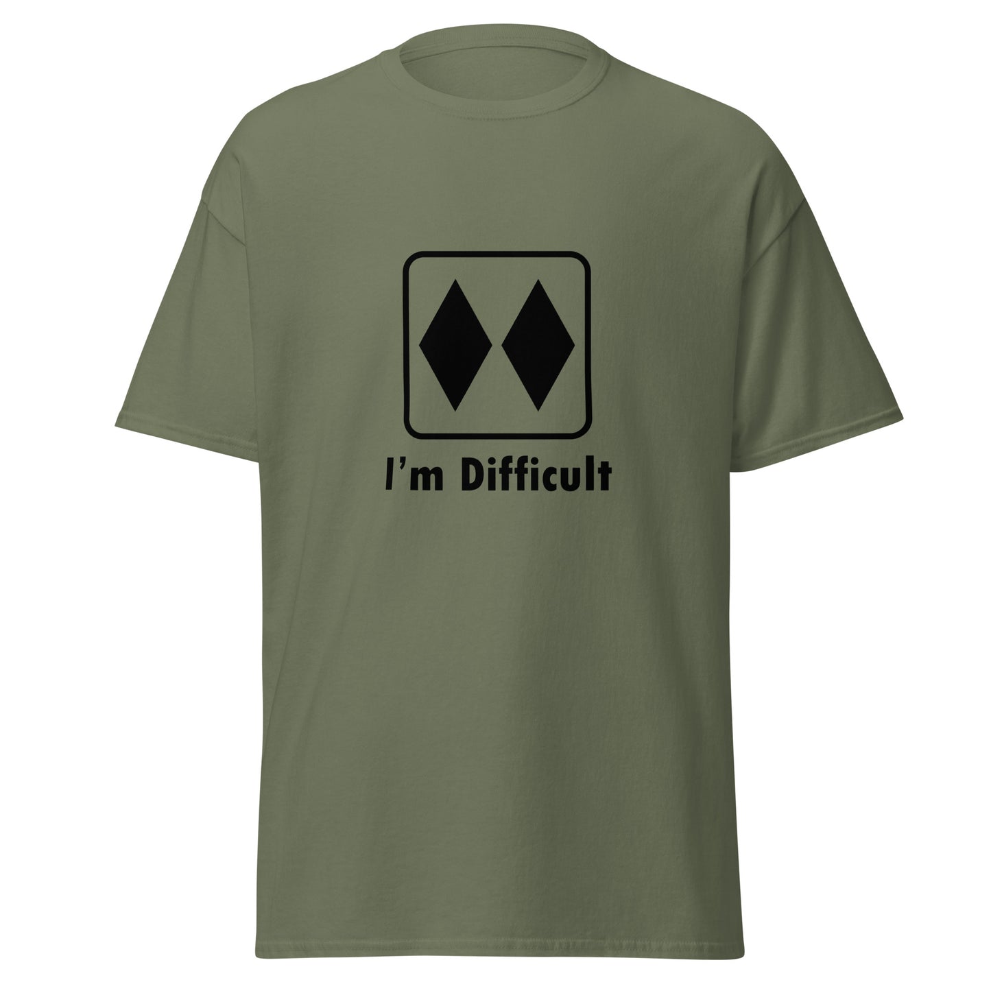 I'm Difficult Double Black Diamond Ski and Mountain Biking Funny T-Shirt