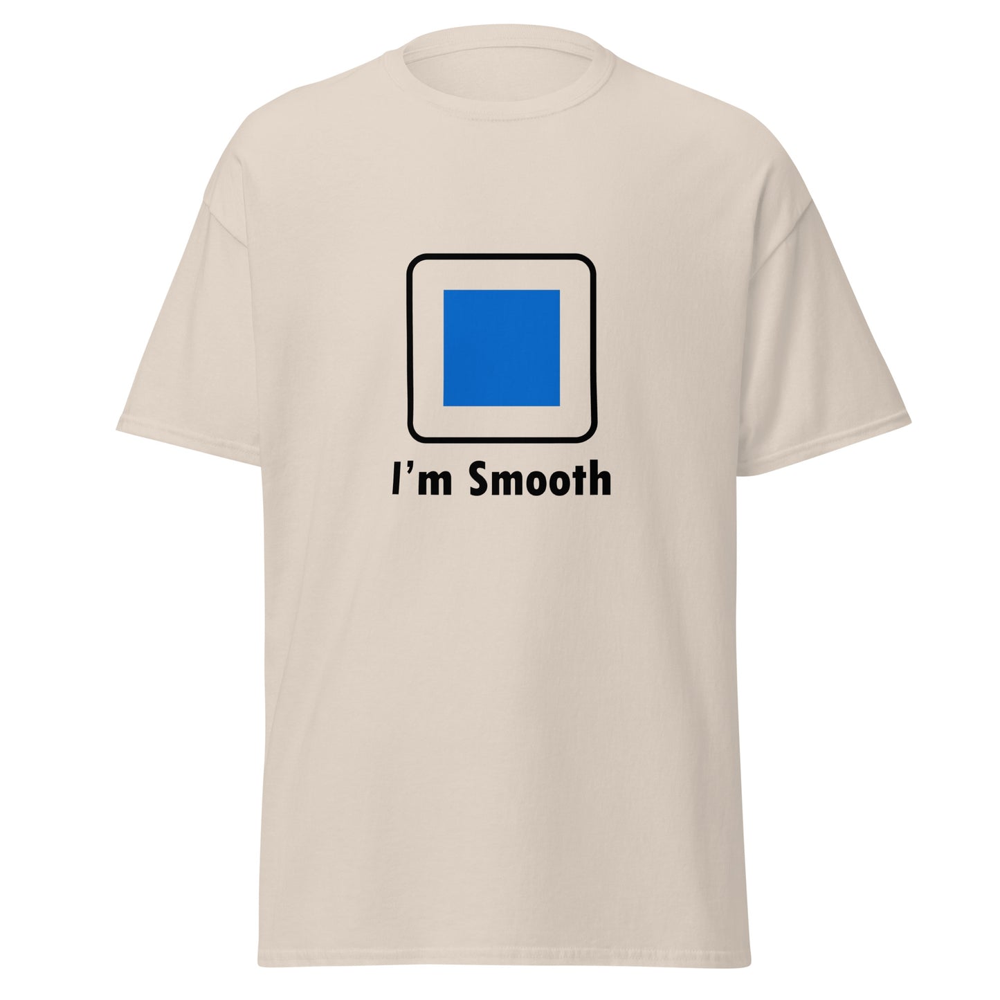 I'm Smooth Blue Square Ski and Mountain Biking Funny T-shirt (Big and Tall)