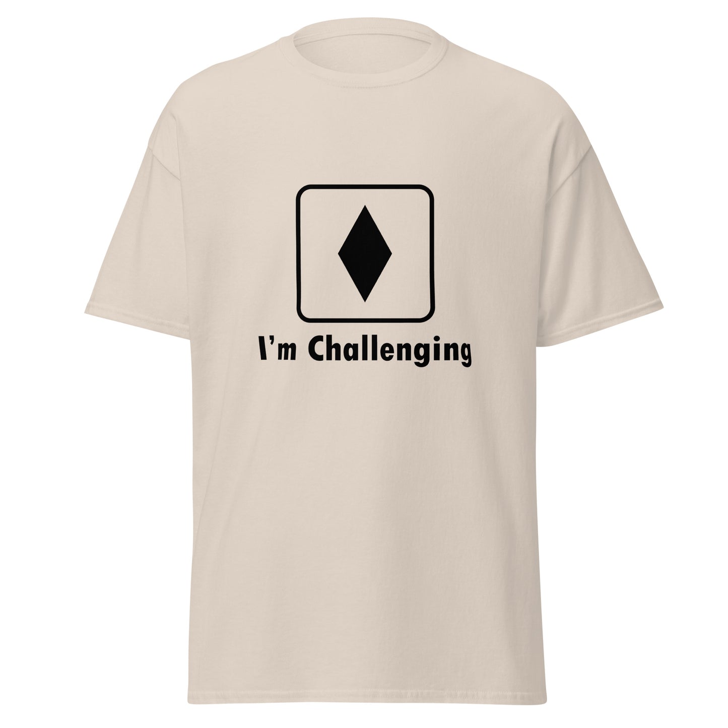 I'm Challenging Black Diamond Ski and Mountain Biking Funny T-Shirt (Big and Tall)