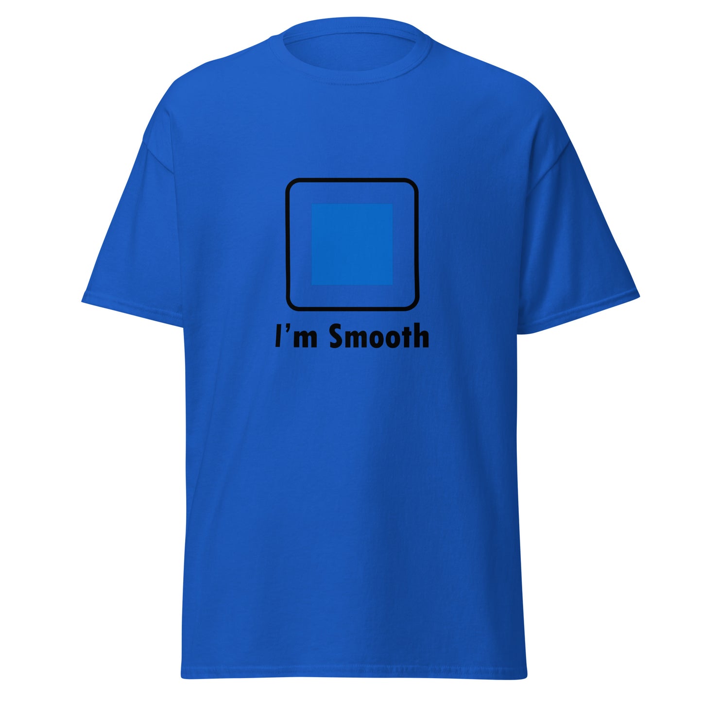 I'm Smooth Blue Square Ski and Mountain Biking Funny T-shirt (Big and Tall)