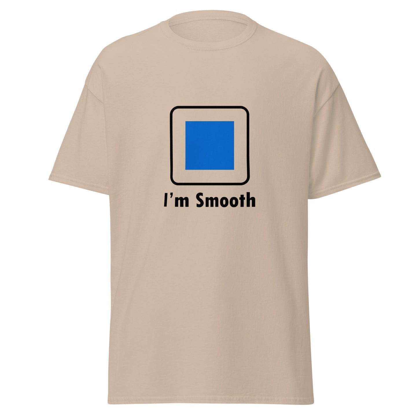 I'm Smooth Blue Square Ski and Mountain Biking Funny T-shirt (Big and Tall)