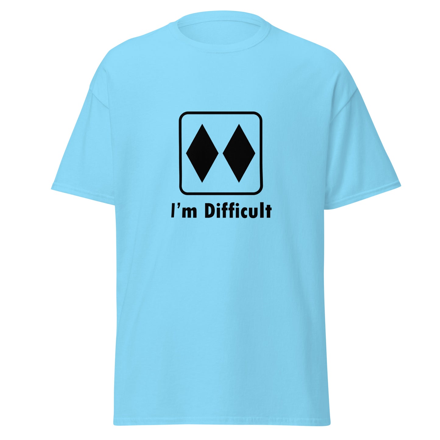 I'm Difficult Double Black Diamond Ski and Mountain Biking Funny T-Shirt