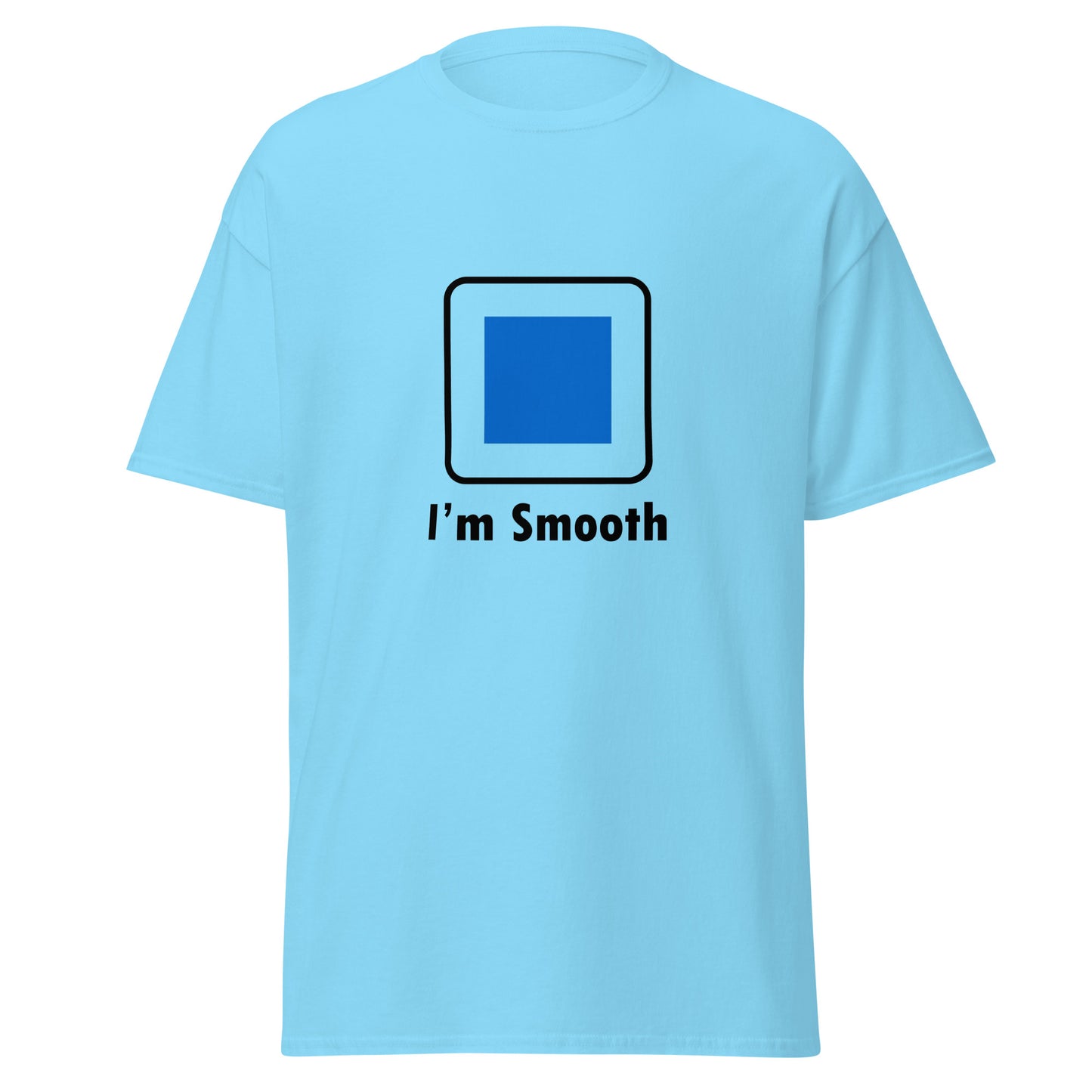 I'm Smooth Blue Square Ski and Mountain Biking Funny T-shirt (Big and Tall)