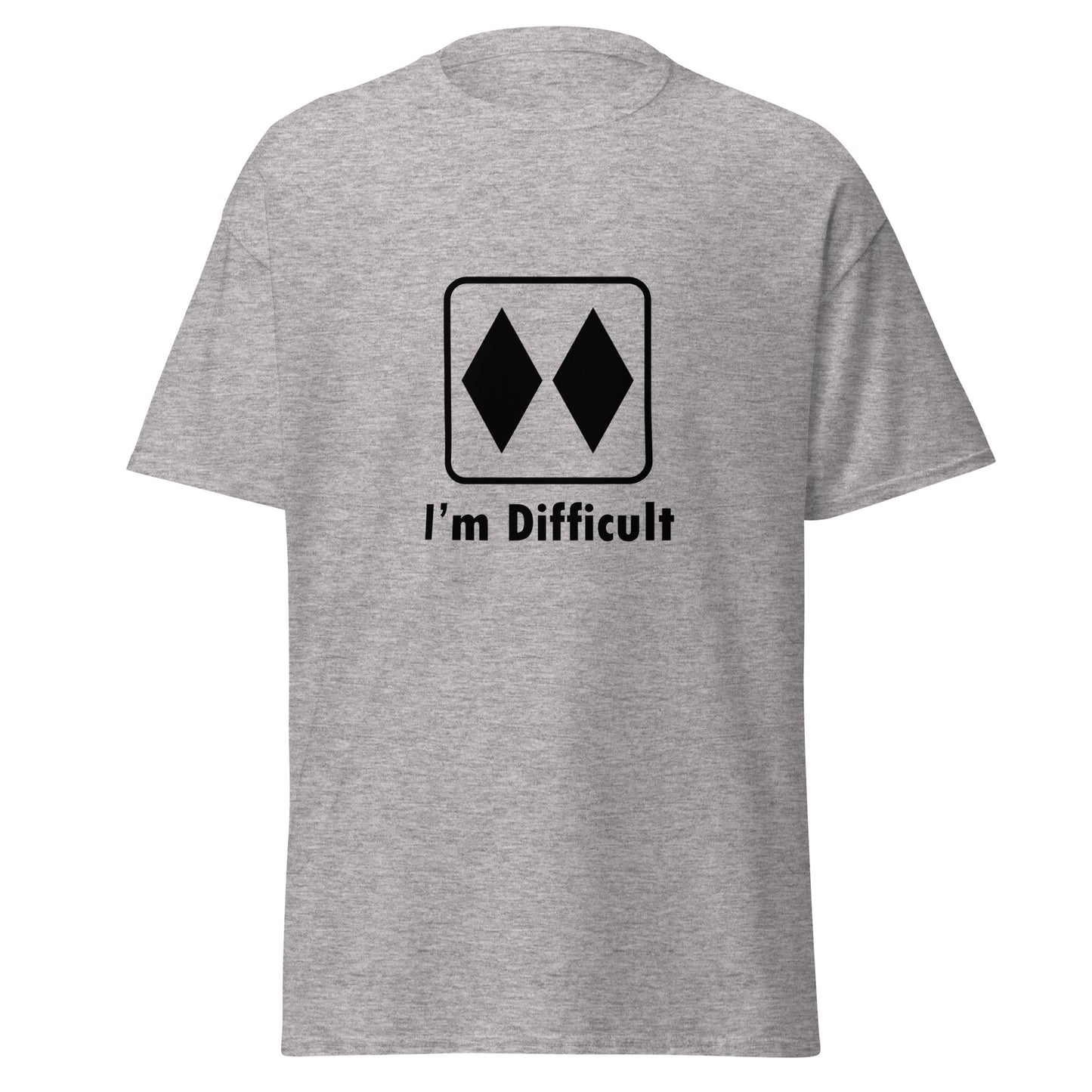 I'm Difficult Double Black Diamond Ski and Mountain Biking Funny T-Shirt