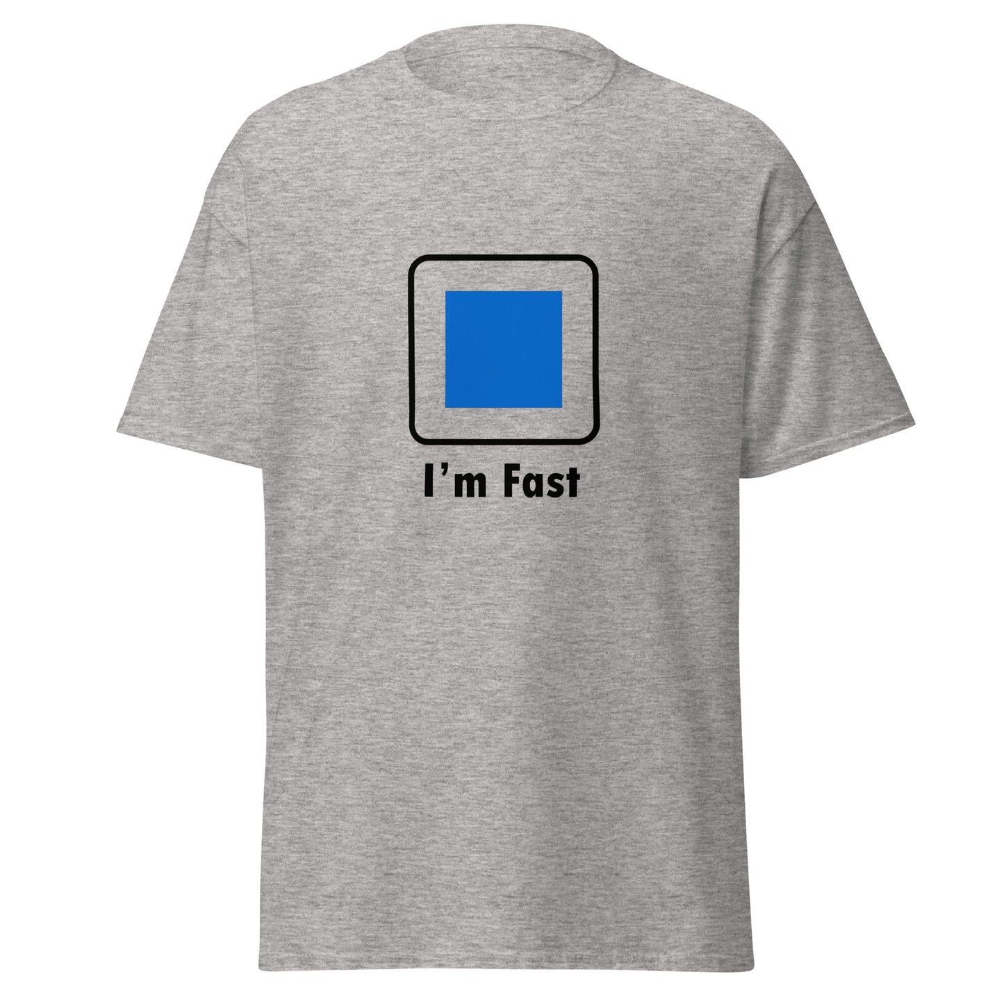 I'm Fast Blue Square Ski and Mountain Biking Funny T-Shirt