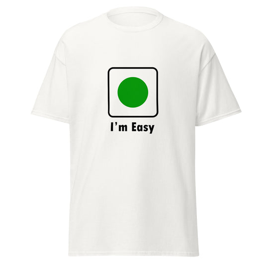 I'm Easy Green Circle Ski and Mountain Biking Funny T-shirt (Big and Tall)