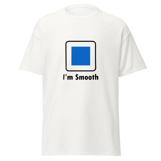 I'm Smooth Blue Square Ski and Mountain Biking Funny T-shirt (Big and Tall)