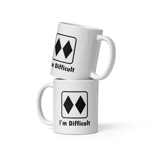 I'm Difficult Double Black Diamond Ski and Mountain Biking Funny Coffee Mug