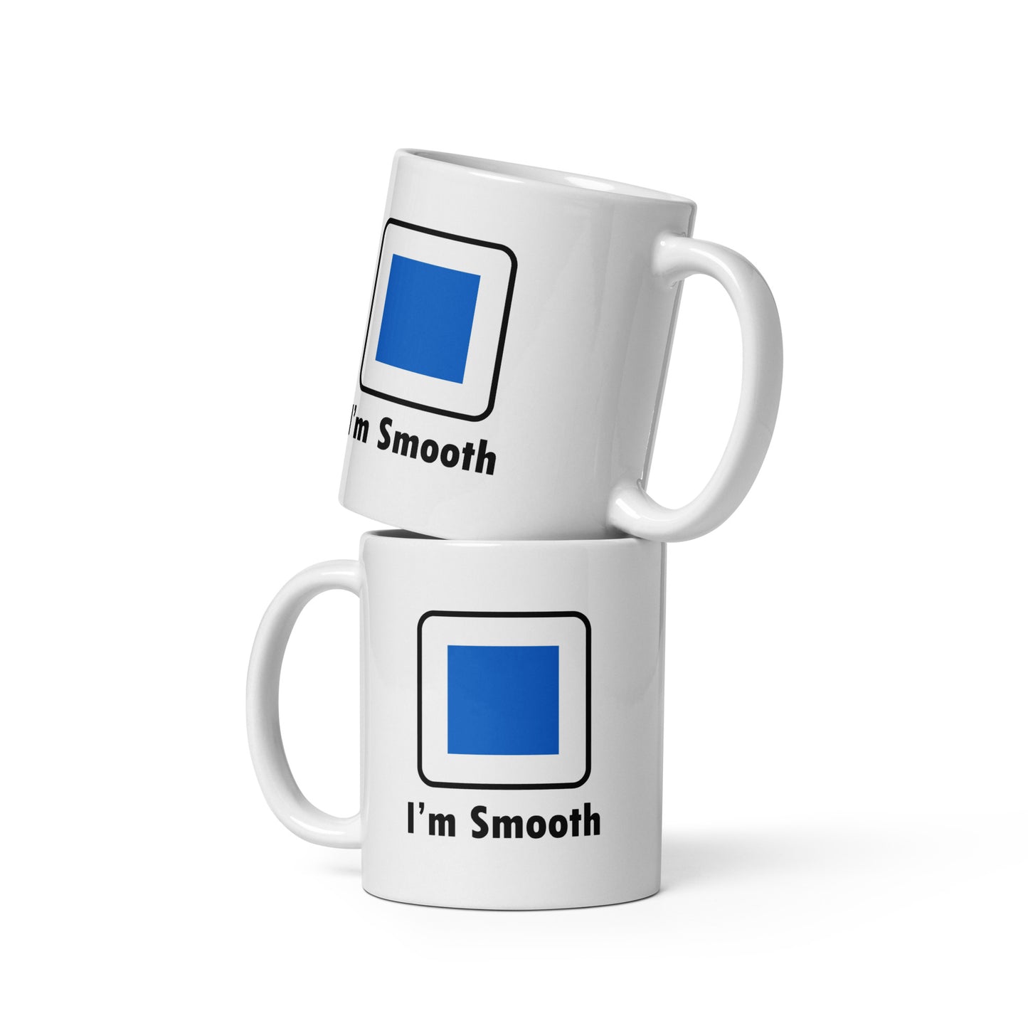 I'm Smooth Blue Square Ski and Mountain Biking Funny Coffee Mug